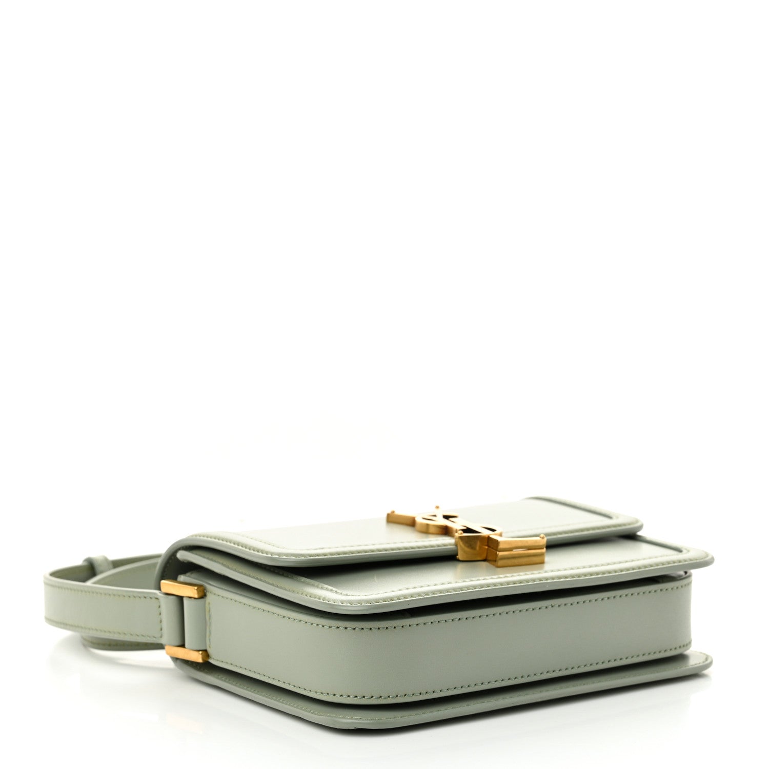 Saint Laurent Smooth Calfskin Small Solferino Satchel Acqua 4 of 12