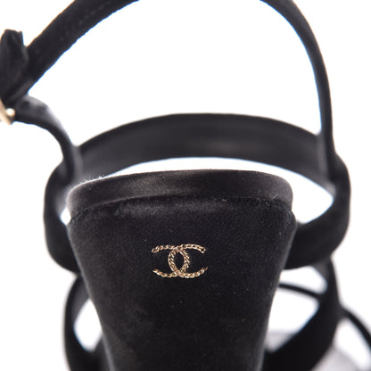 Chanel Velvet CC Sandals 41 Black 14 of 20