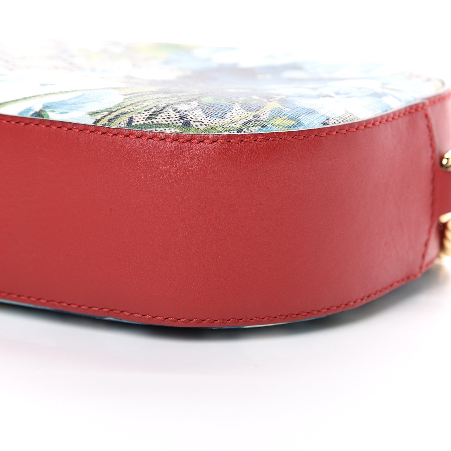 GG Supreme Monogram Blooms Mini Chain Shoulder Bag Beige Blue Navy Hibiscus Red