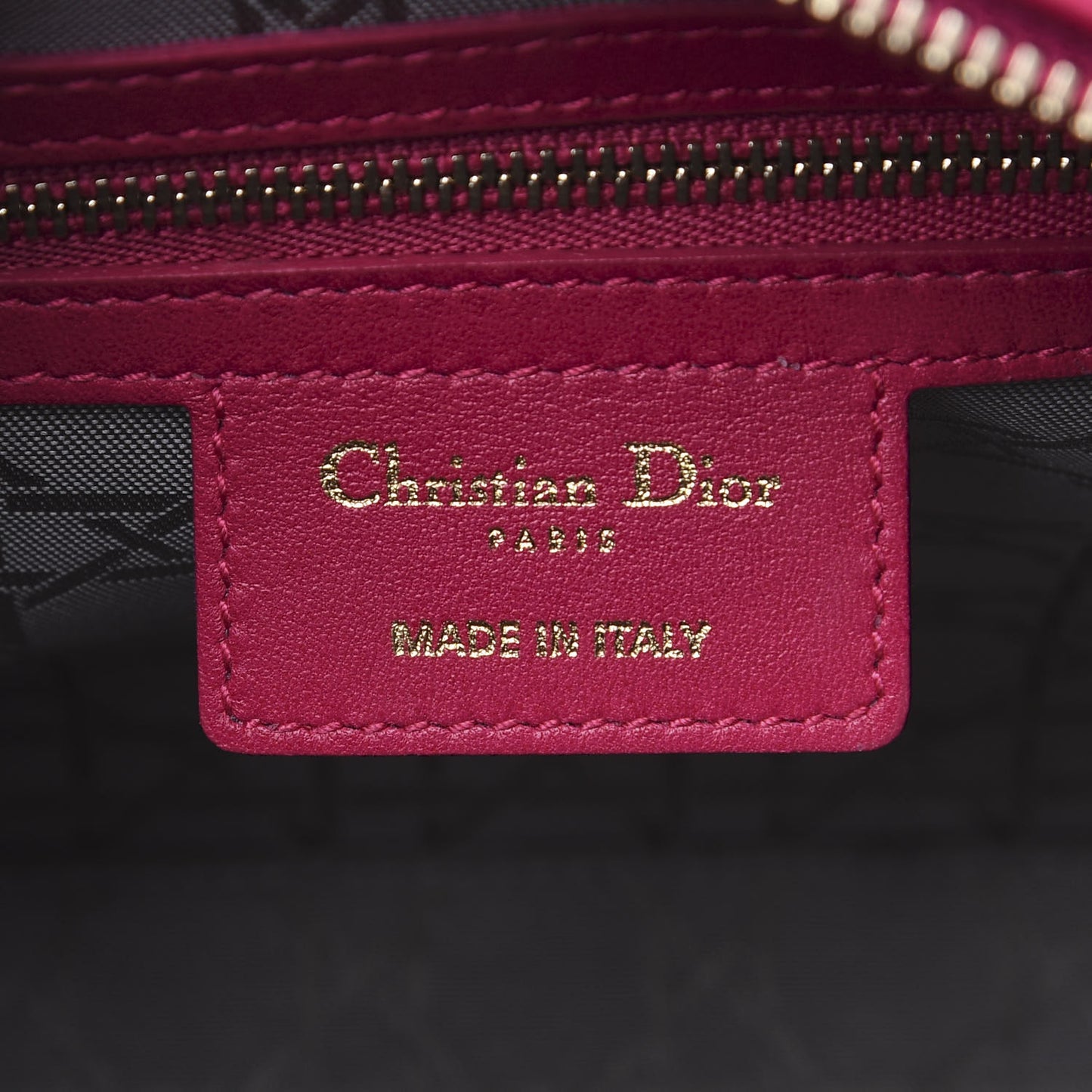 Lambskin Cannage Medium Lady Dior Fuchsia
