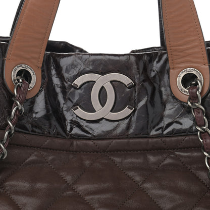 Chanel Iridescent Calfskin Quilted Large In The Mix Tote Dark Brown 8 of 12