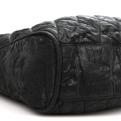 Chanel Crinkled Coated Canvas Le Marais Hobo Black 8 of 9