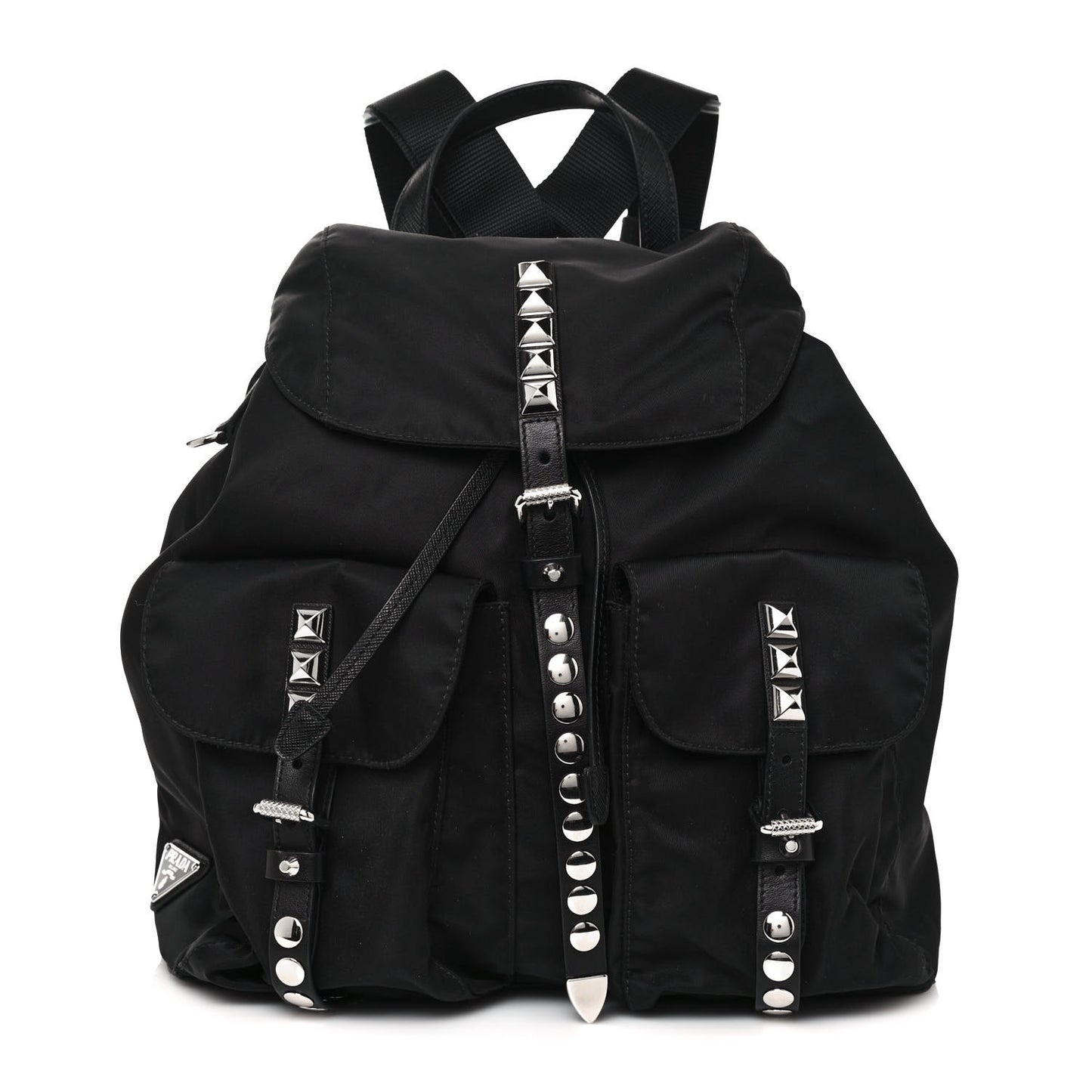 Nylon New Vela Studded Backpack Black