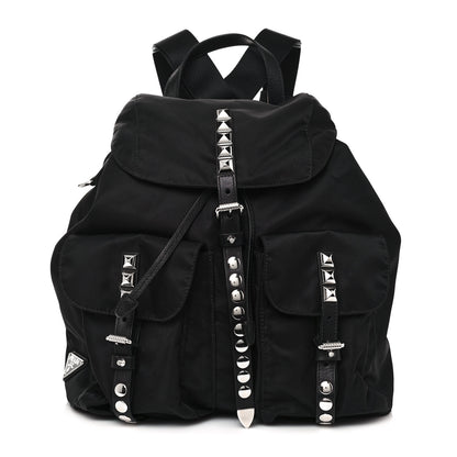 Prada Nylon New Vela Studded Backpack Black 1 of 14