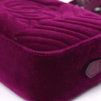 Gucci Velvet Matelasse Small GG Marmont Chain Shoulder Bag Fuchsia Violet Cyclamen 9 of 9