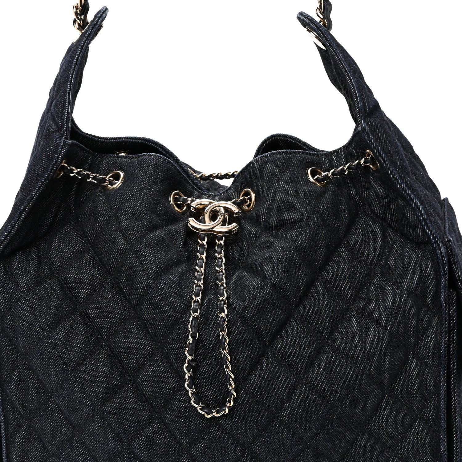 Chanel Denim Quilted Medium Chanel 25 Handbag Dark Blue 9 of 11