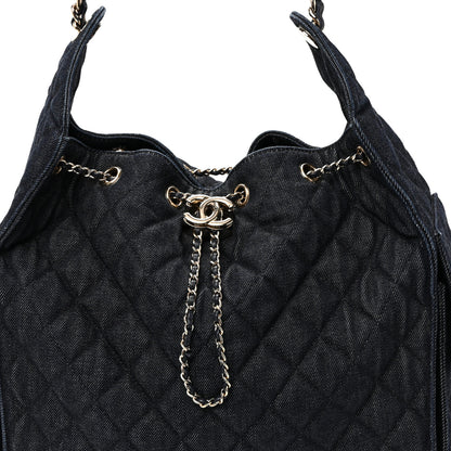 Chanel Denim Quilted Medium Chanel 25 Handbag Dark Blue 9 of 11