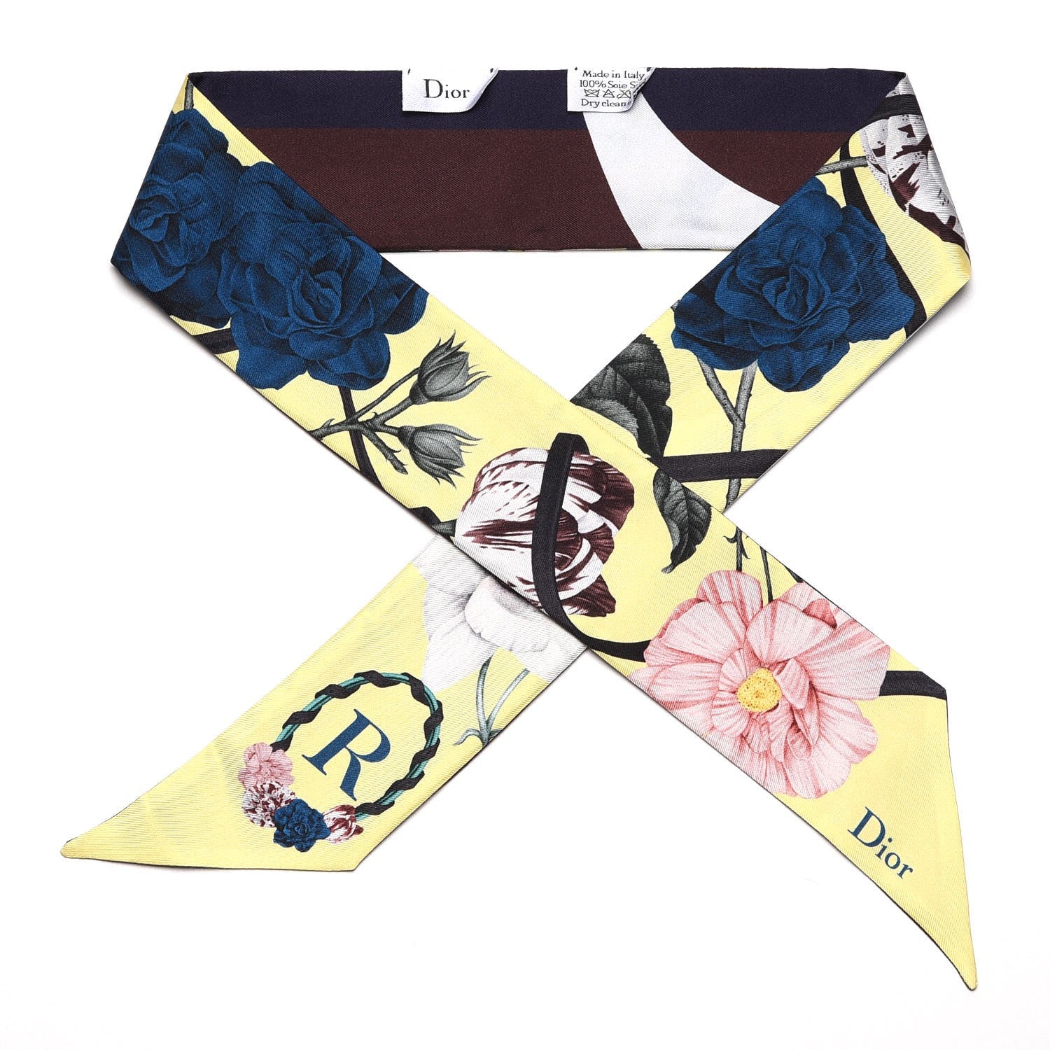 Christian Dior Silk ABCDior R Mitzah Scarf Yellow 1 of 4