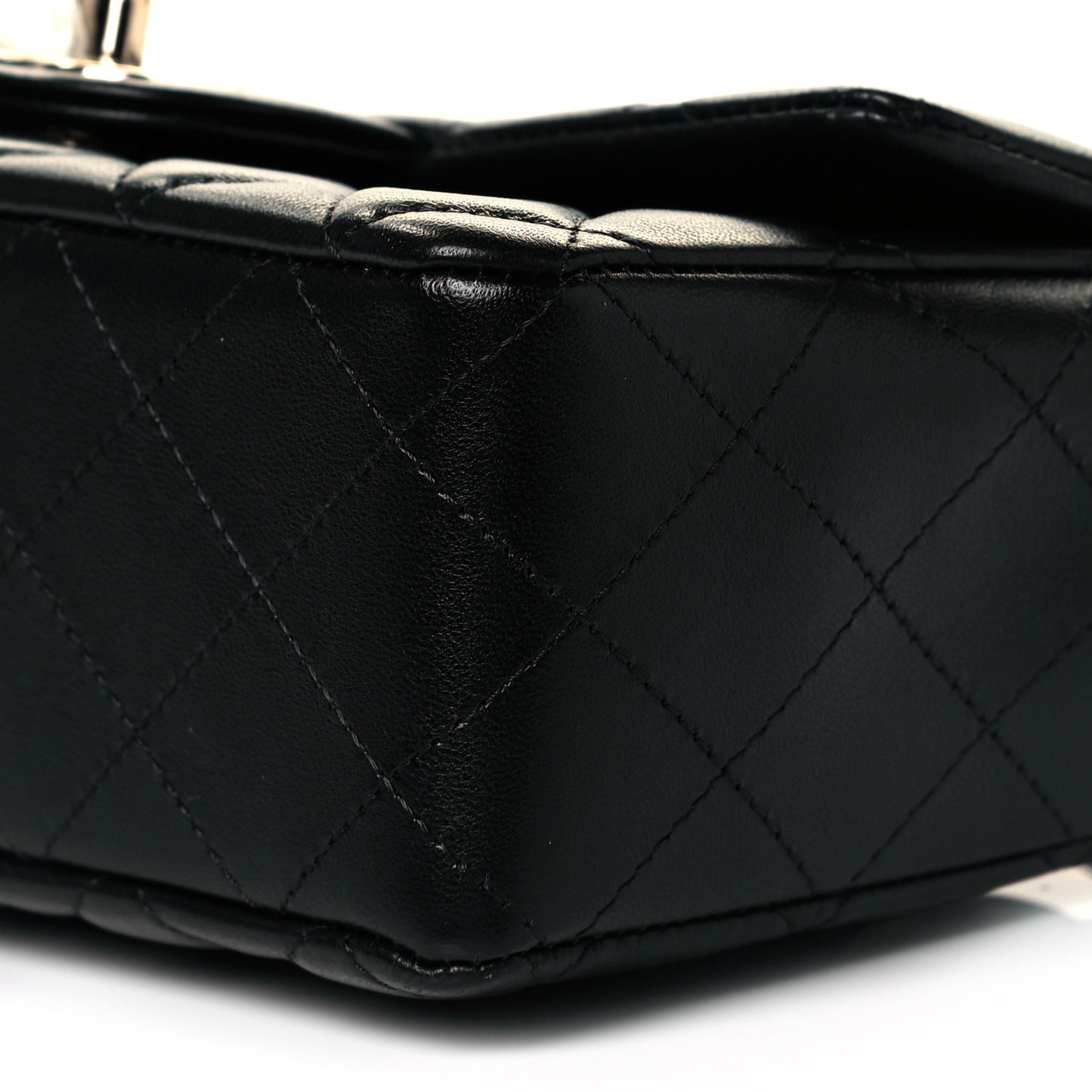 Lambskin Quilted Mini Rectangular Flap Black