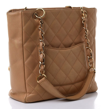 Chanel Caviar Quilted Petit Shopping Tote PST Beige 2 of 4