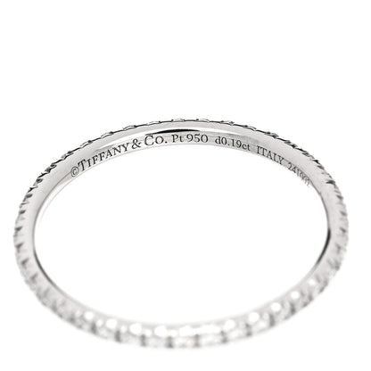 Tiffany Platinum Diamond Metro Full Eternity Band Ring 49 5 4 of 5