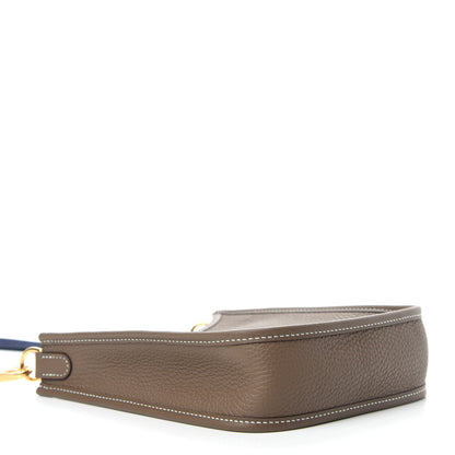 Hermes Taurillon Clemence Amazone Evelyne TPM Etoupe Bleu Indigo 4 of 11