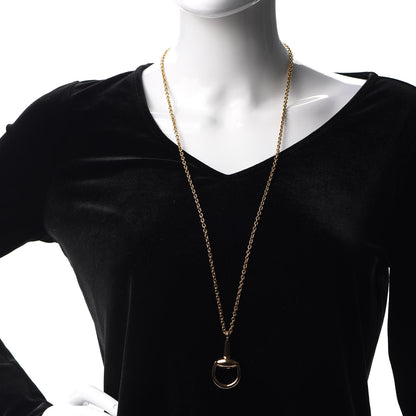 Gucci 18K Yellow Gold Horsebit Pendant Necklace 2 of 5