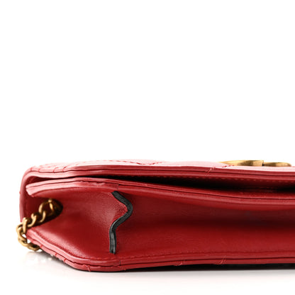 Gucci Calfskin Matelasse GG Marmont Mini Bag Hibiscus Red 8 of 9
