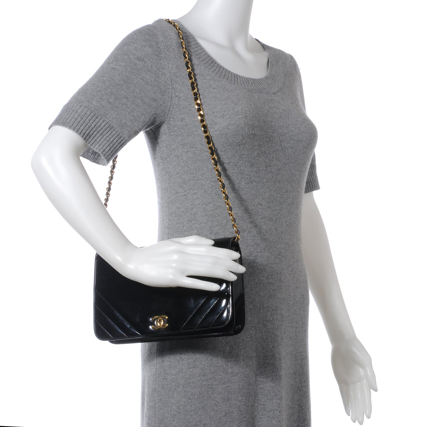 Patent Small Single Flap Black