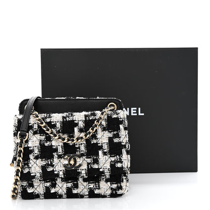 Chanel Tweed Lambskin Quilted Flap Black Ecru White 12 of 12