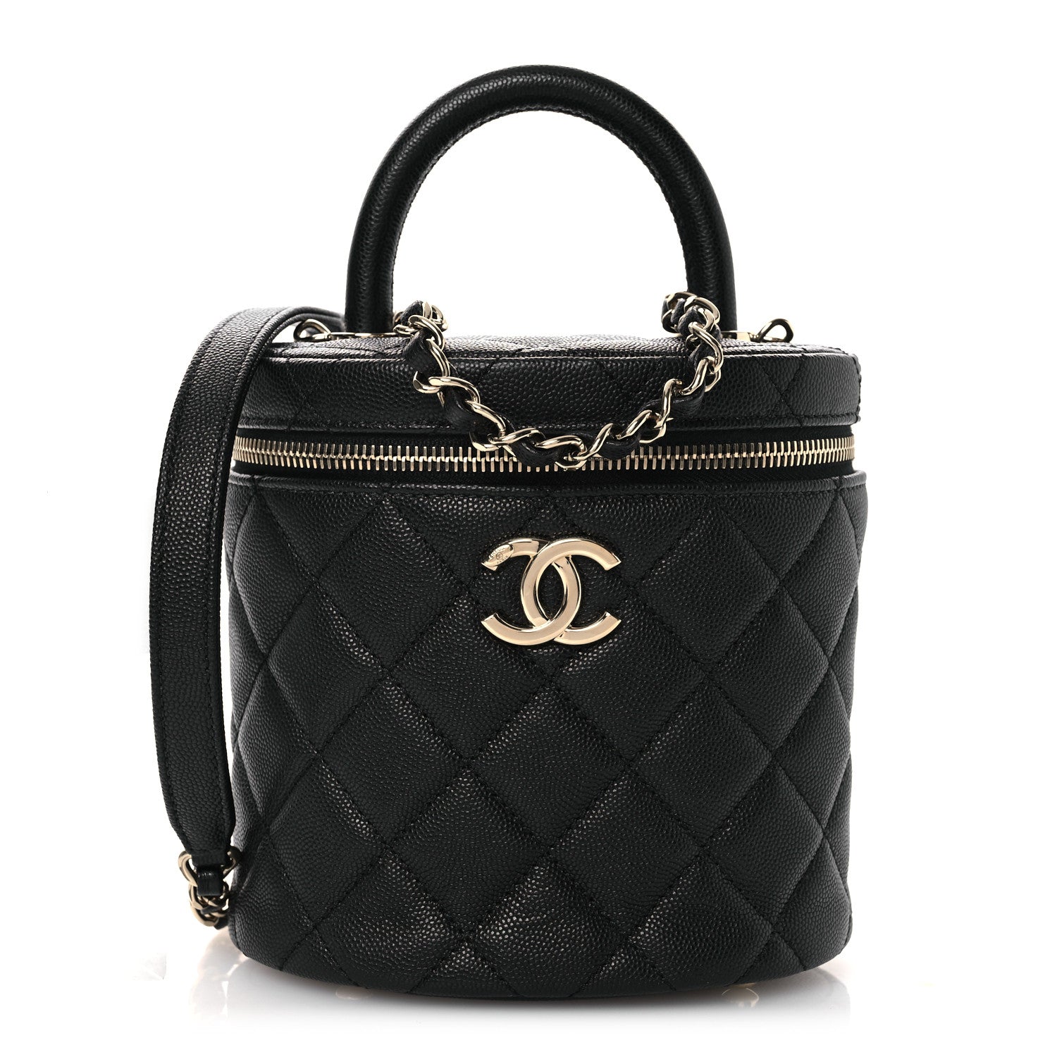 Chanel Caviar Quilted Top Handle Vanity Case Black 1 of 12
