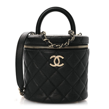 Chanel Caviar Quilted Top Handle Vanity Case Black 1 of 12