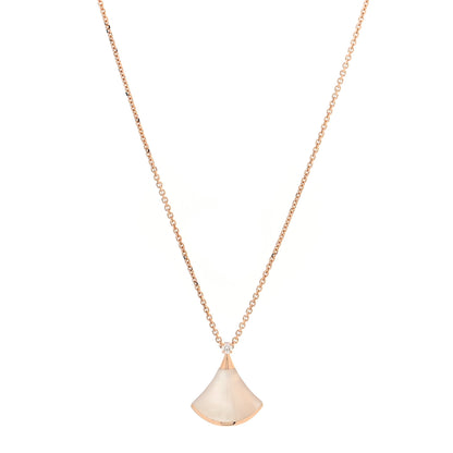 Bulgari 18K Rose Gold Diamond Mother of Pearl Small Divas' Dream Pendant Necklace 1 of 5