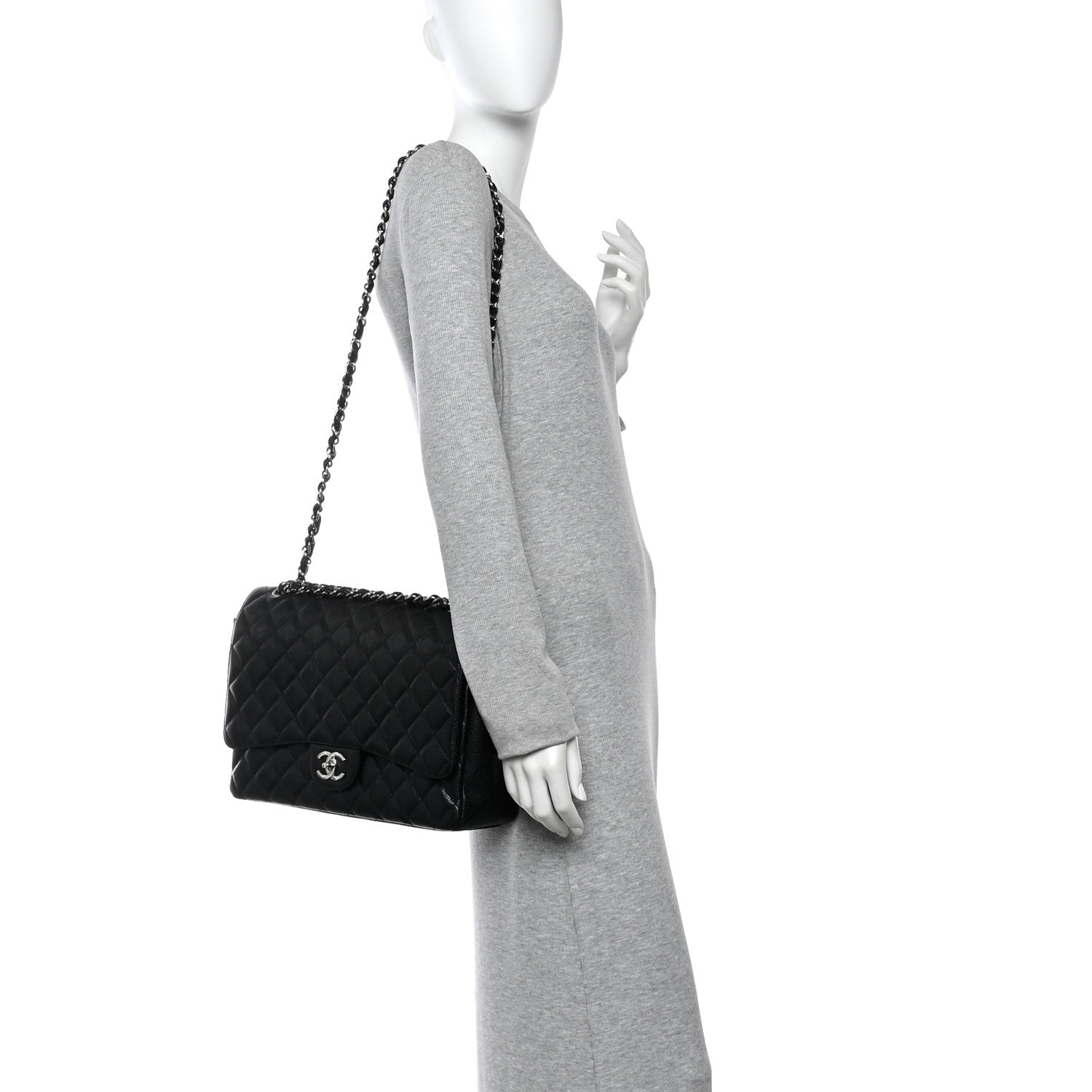 Chanel Caviar Quilted Maxi Double Flap Black 2 of 11