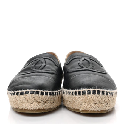 Chanel Lambskin CC Espadrilles 38 Black 2 of 8