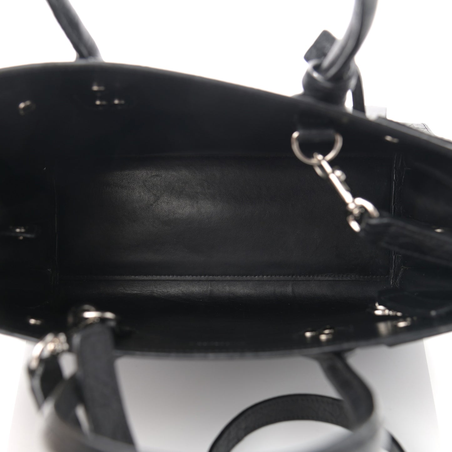 Calfskin Crocodile Embossed Baby Sac De Jour Black
