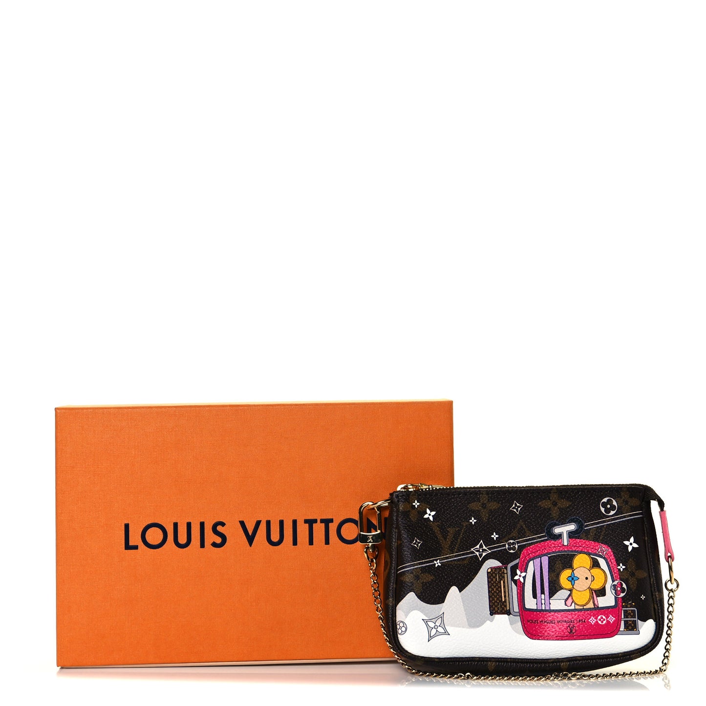 Monogram 2019 Christmas Animation Mini Courchevel Pochette Accessories Fuchsia