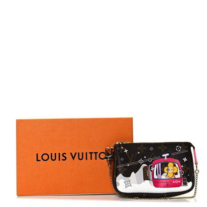 Louis Vuitton Monogram 2019 Christmas Animation Mini Courchevel Pochette Accessories Fuchsia 7 of 7