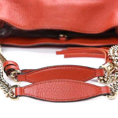Gucci Pebbled Calfskin Medium Soho Chain Shoulder Bag Sun Orange 9 of 11