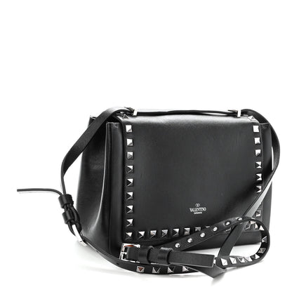 Valentino Garavani Vitello Rockstud Shoulder Flap Bag Black 2 of 8