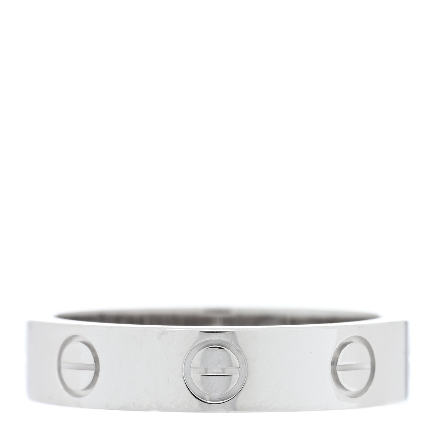 Cartier 18K White Gold Diamond 4mm LOVE Wedding Band Ring 49 4.75 3 of 5