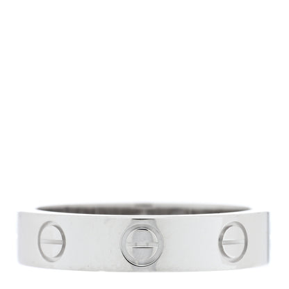Cartier 18K White Gold Diamond 4mm LOVE Wedding Band Ring 49 4.75 3 of 5