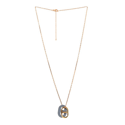 Hermes Swift O'Maillon Pendant Necklace Bleu Lin 3 of 6