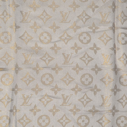 Louis Vuitton Monogram Silk Wool Shine Shawl Beige 1 of 5