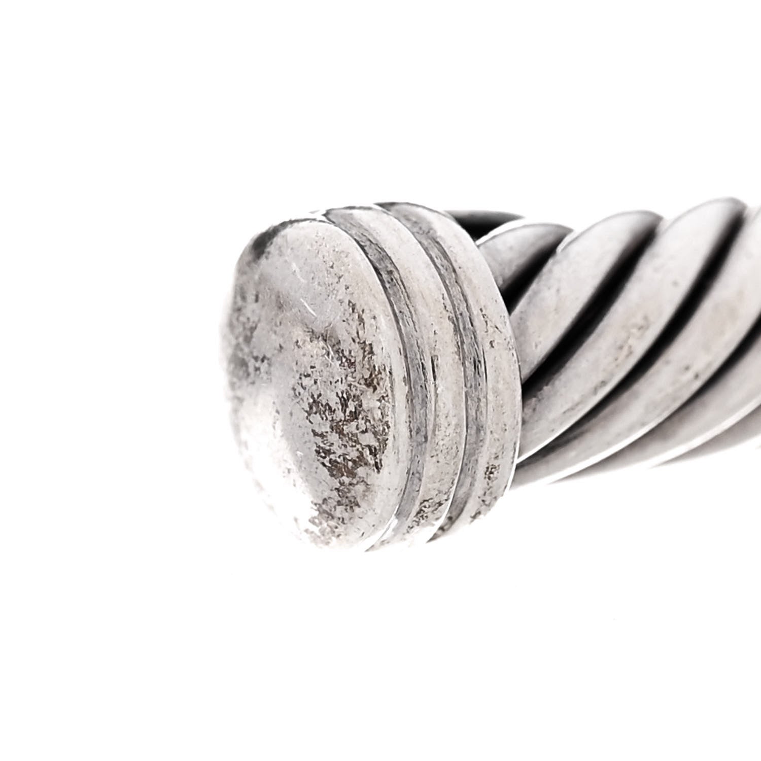 David Yurman Sterling Silver 18K White Gold Diamond 5mm Cable Classics Station Bracelet 4 of 4