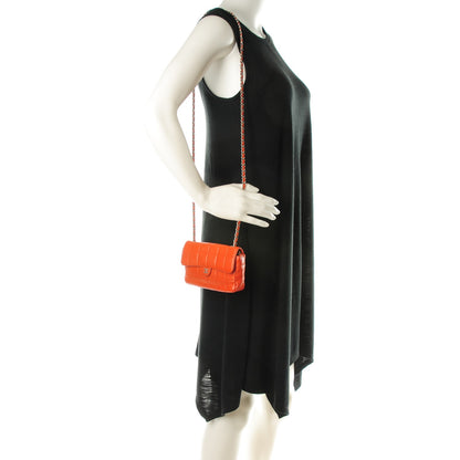 Chanel Lambskin Square Stitched Mini Convertible Flap Belt Orange 2 of 8