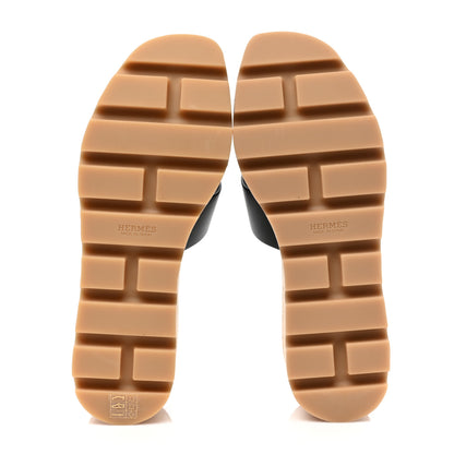 Hermes Calfskin Cork Eze 30 Sandals 35 Black 5 of 8