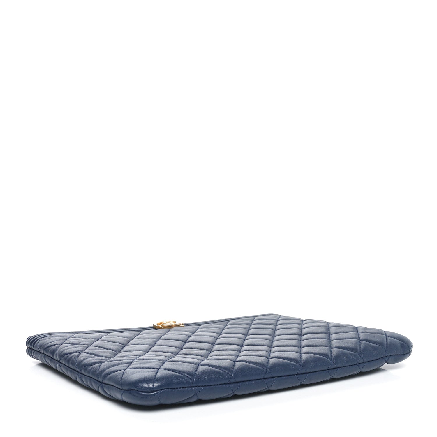 Chanel Lambskin Quilted Medium Boy Cosmetic Case Navy 4 of 10