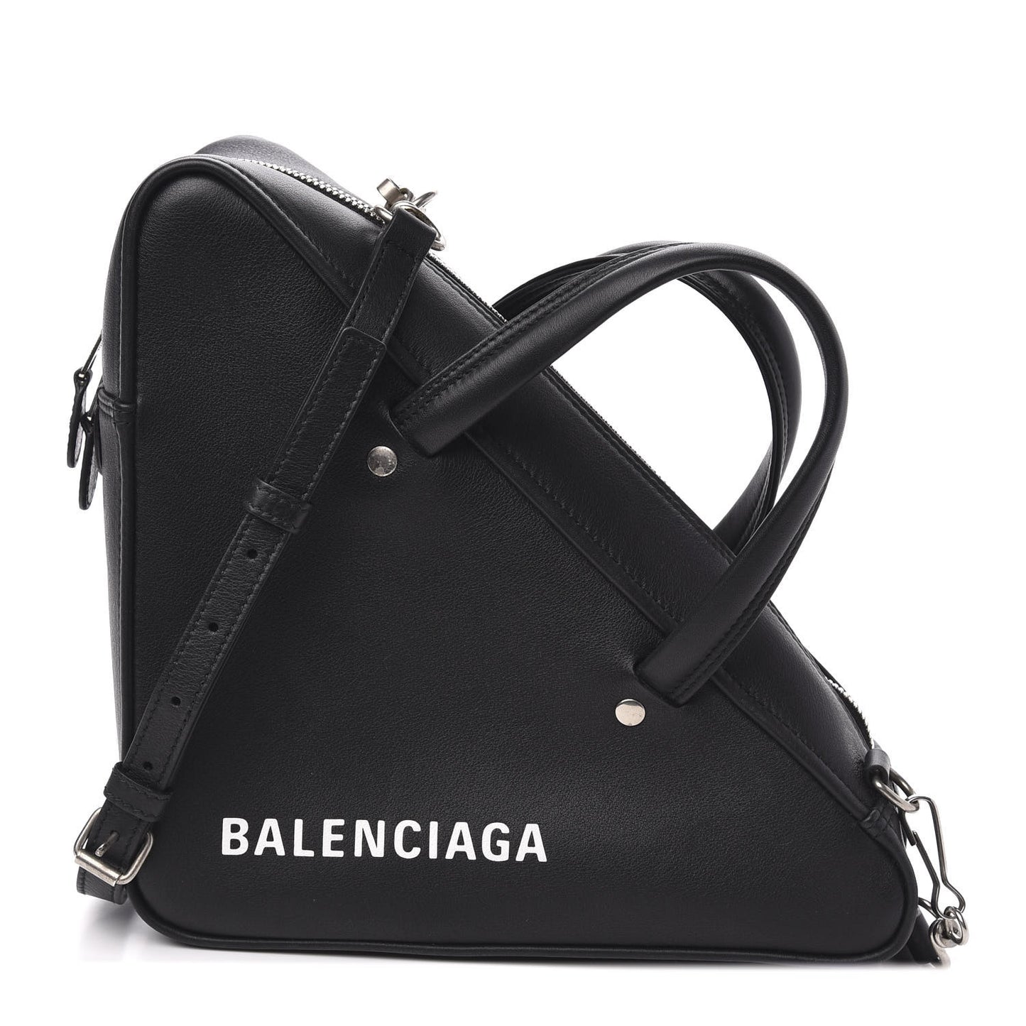 Calfskin S Triangle Duffle Black