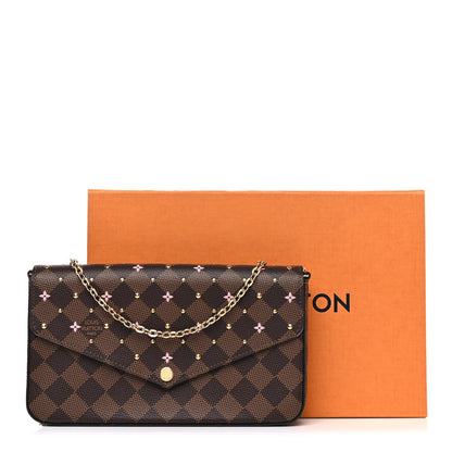 Louis Vuitton Damier Ebene Studded Pochette Felicie Chain Wallet 9 of 9
