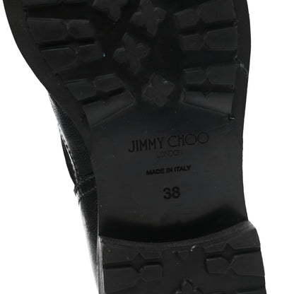 Jimmy Choo Lambskin Biker Boots 38 Black 6 of 8