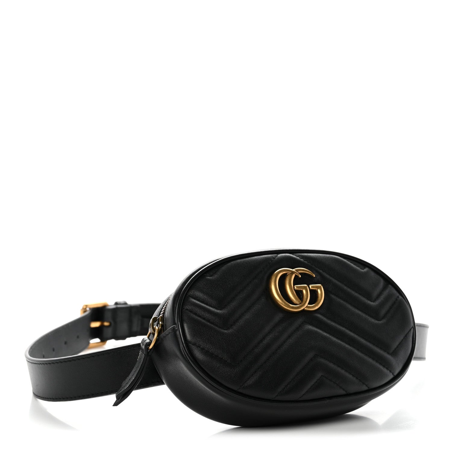 Gucci Calfskin Matelasse GG Marmont Belt Bag 95 38 Black 4 of 10