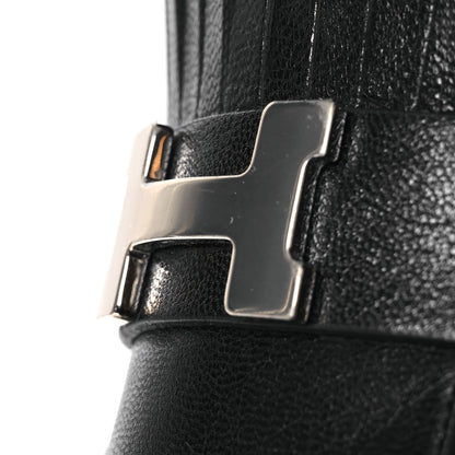 Hermes Goatskin Auteuil Sandals 37 Black 11 of 12