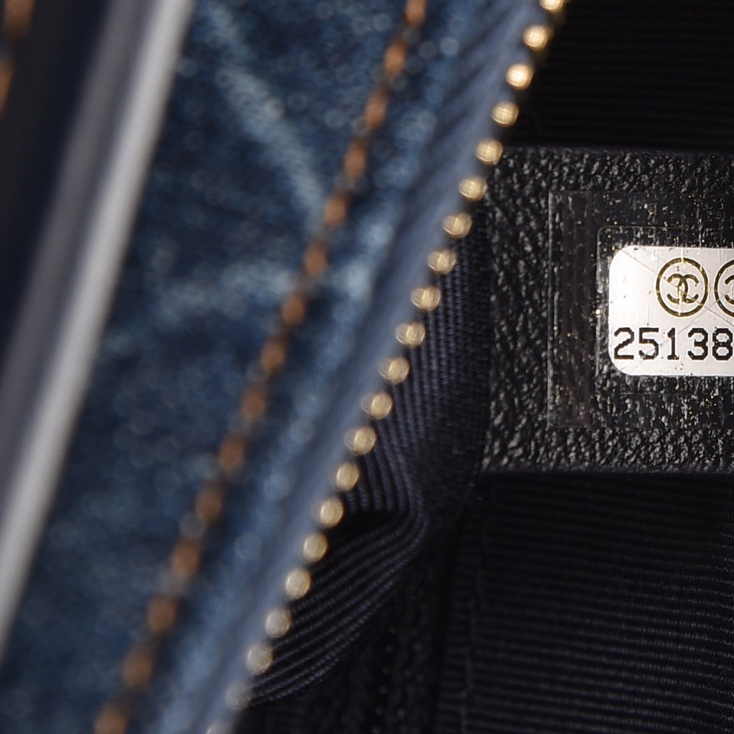 Denim Calfskin Small Gabrielle Hobo Blue