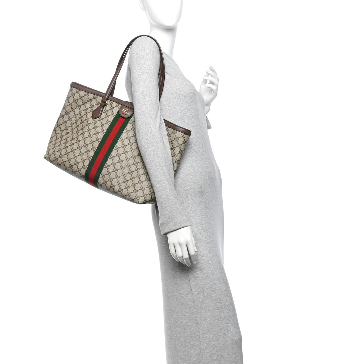 Gucci GG Supreme Monogram Medium Ophidia Shopping Tote Brown 2 of 10