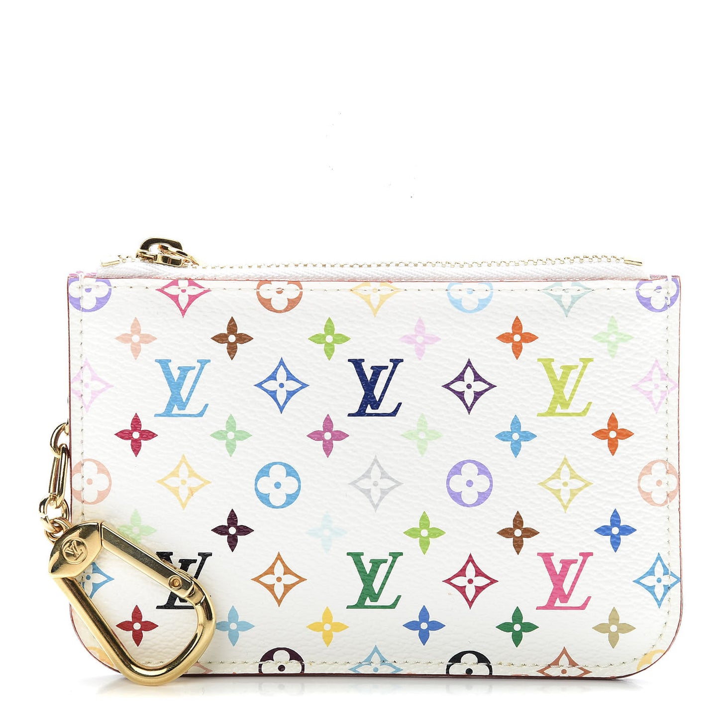 Monogram Multicolor Key Pouch White Litchi