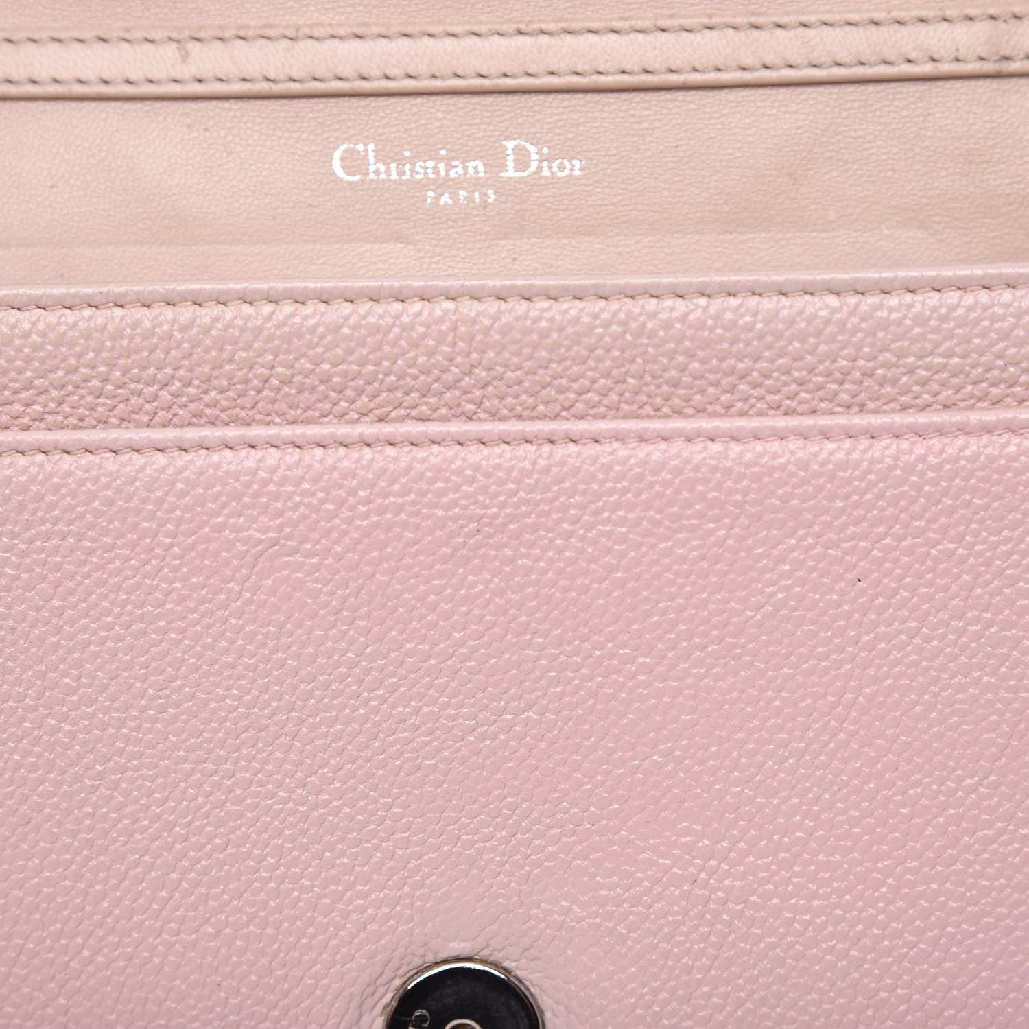Christian Dior Grained Calfskin Diorama Wallet on Chain Pouch Rose Poudre 14 of 20