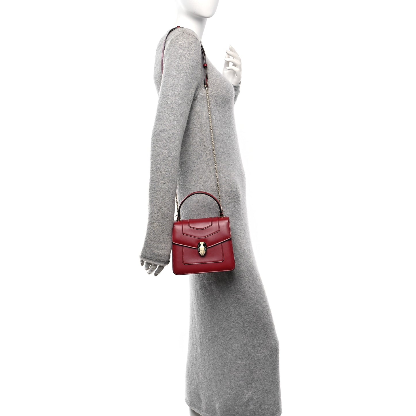 Calfskin Serpenti Forever Top Handle Red