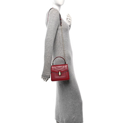 Bulgari Calfskin Serpenti Forever Top Handle Red 2 of 12