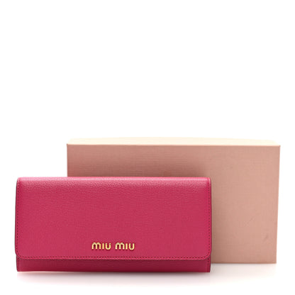 Miu Miu Goatskin Madras Flap Wallet Peonia 7 of 7